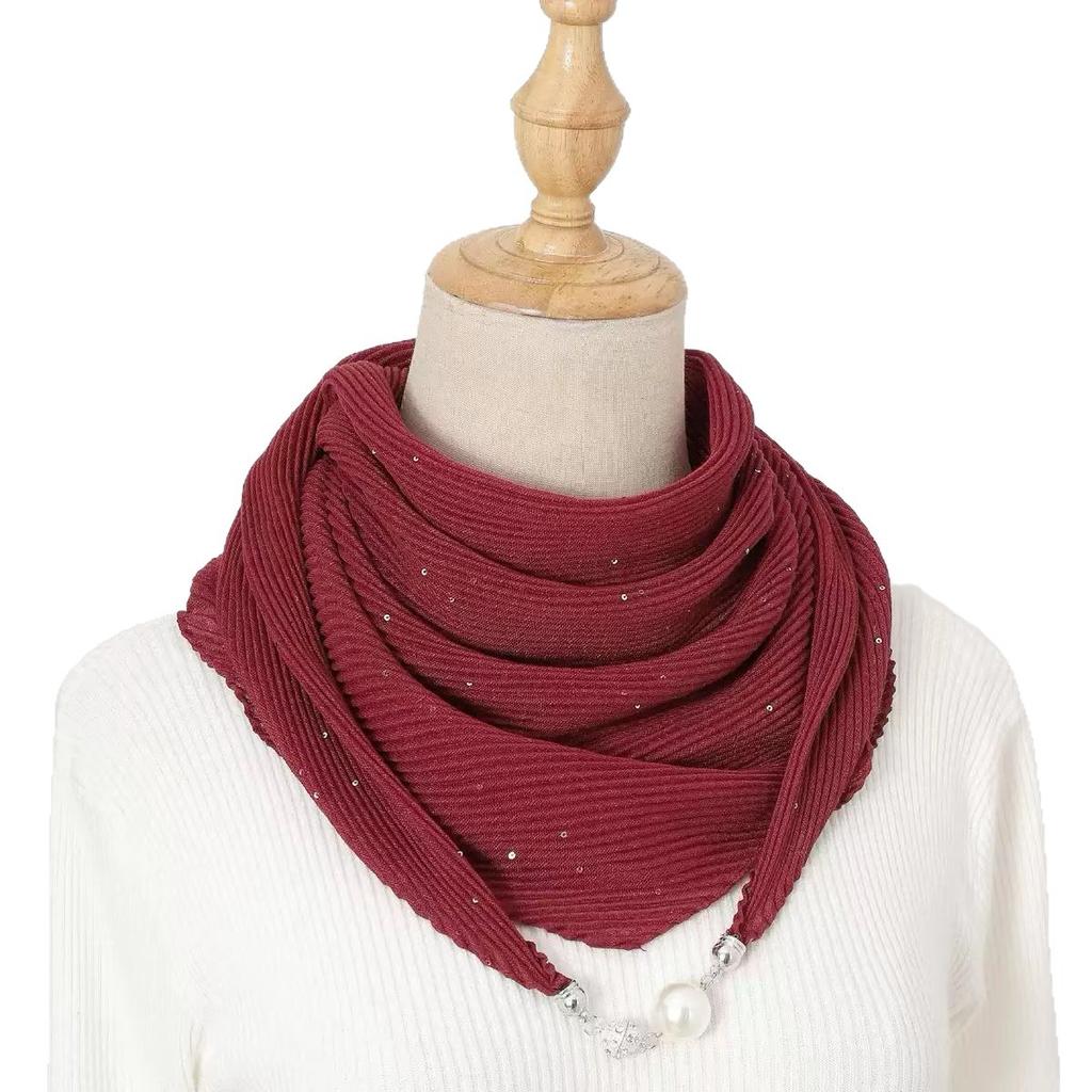 Spring and Autumn Fashion Explosion 71 Square Scarf Magnetic Buckle Scarf Silk Scarf Women's Neckband Neck Headband Scarf