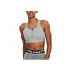 Nike Dri-FIT Swoosh Zip-Front Solid Medium Intensity Sports Bra Women Underwear Gray DD1206-073