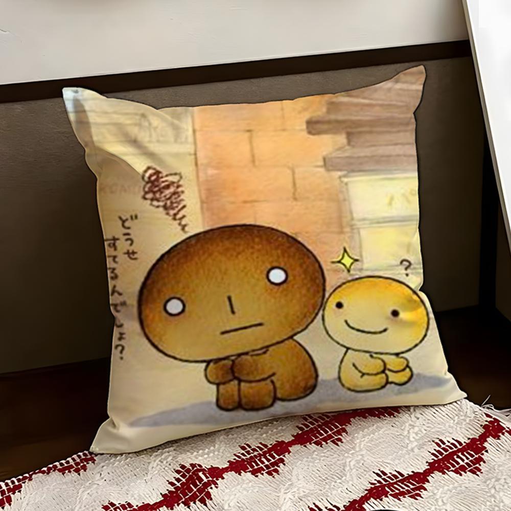 Japan Kawaii KKogepan Cushion Cover Reversible Soft Durable Pillow Cover Home  Car MultiScene Use for Daily Comfort