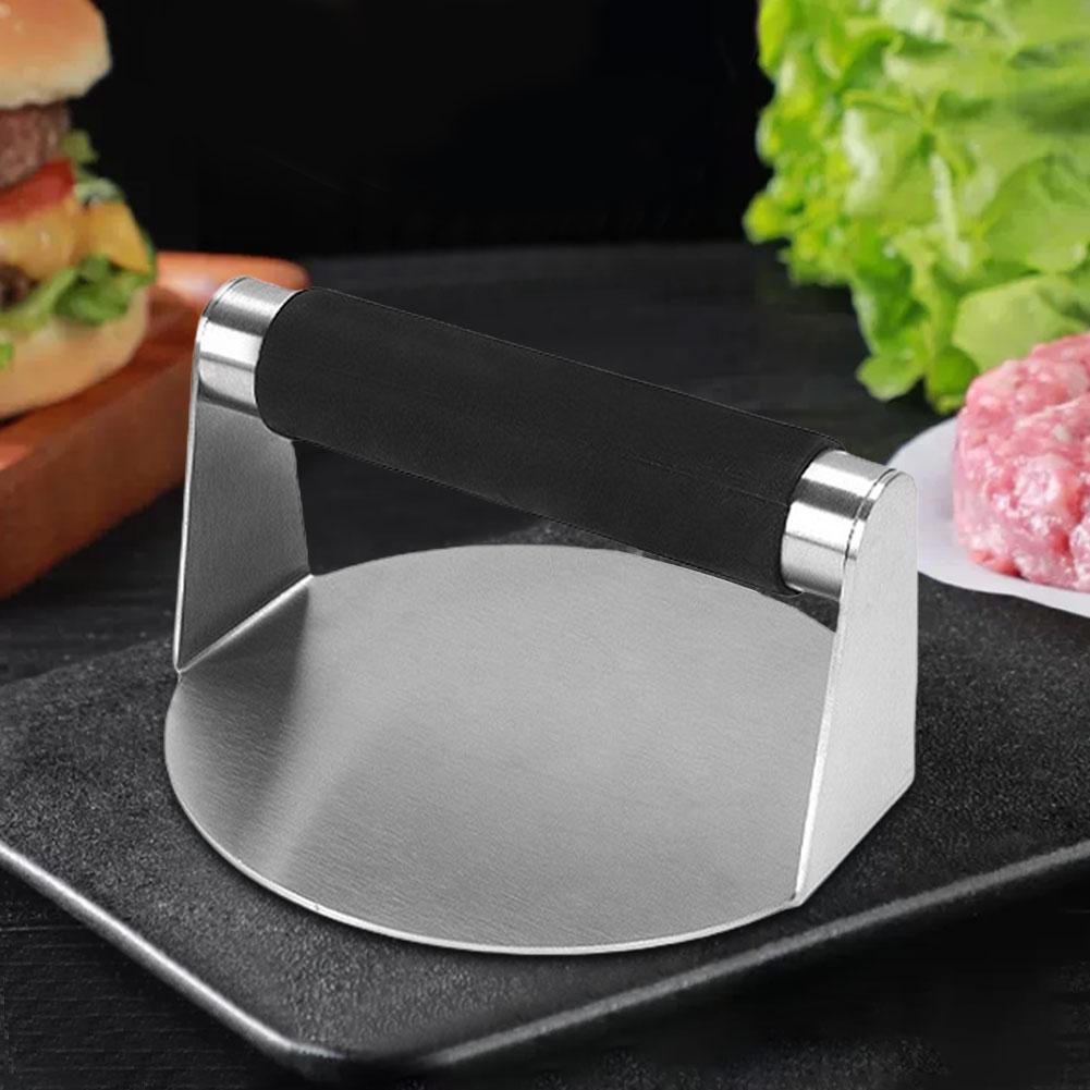 1/2Pcs Stainless Steel 5.5 Inch Grill Press with Anti-Scald Handle Burger Press Round Hamburger Smasher Tool for Bacon Meat