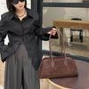 High end suede women's bag, large capacity Bost armpit bag, versatile and fashiable bowling frosted leather shoulder bag