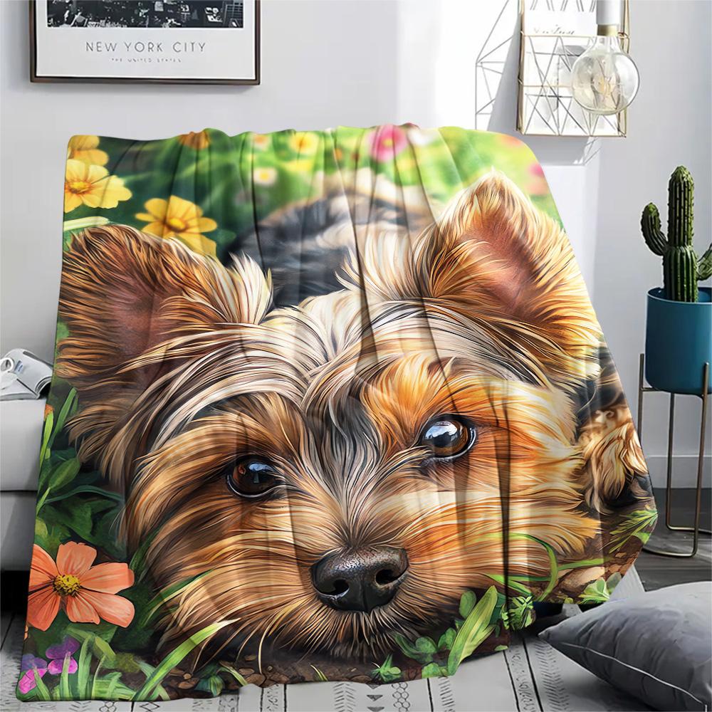 Dog Print Flannel Blanket, High quality Comfortable for All Seasons, Home Decor, Warmth and Comfort, Perfect for Christmas Gifts