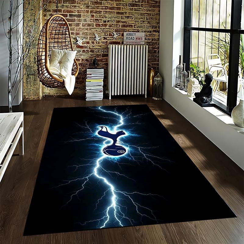 "Football Logo Carpet with Lightning Design - Modern Floor Rug" Suitable for use as an anti-slip for living room bedroom sofas