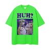 Funny Huh Meme Cat Humor T Shirt Trending Unisex Fashion Vintage Tee Shirt Unisexs Summer Casual Cotton Short Sleeve Tshirt Tops