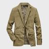 Giacca Suit Casual Retro in Velluto a Coste Autunno/Inverno con Revers Piatto in Cotone 58179