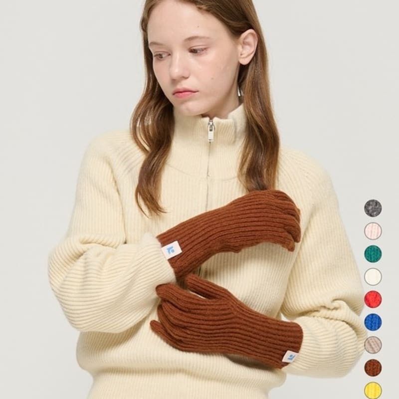 ROIDESROIS Soft Fingerhole Long Knit Gloves (10 Colors)
