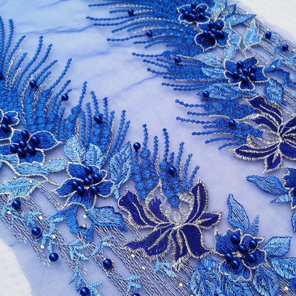 Mesh Bottom Flower Embroidery Patch Floral Design Lace Trim Sew On Floral Patch Sew On DIY Embroidery Flower Patch