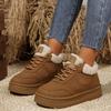 Women's Winter European & American Vintage Style Snow Boots - Thin Straps, Fleece-Lined, Warm, Outdoor-Ready