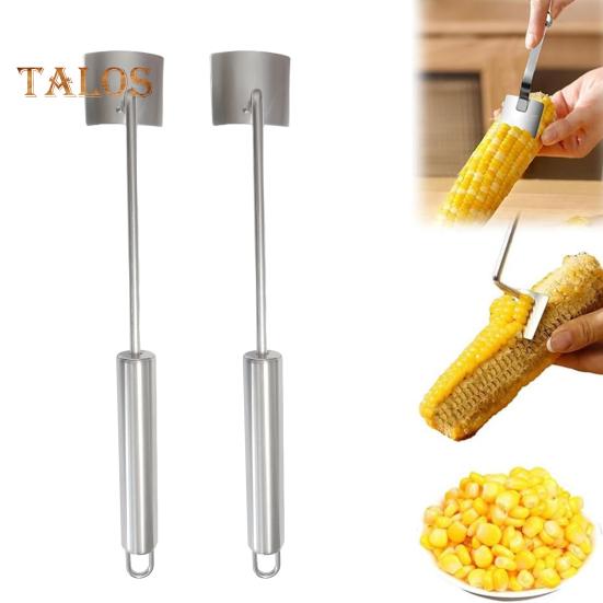 1/2Pcs Corn Peeler Stainless Steel Corn Cob Stripper Tool Corn Thresher for Kernels Removal Ergonomic Handle Easy to Clean Store Kitchen Helper for