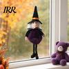 Seasonal Holiday Decoration Halloween Plush Pom Hanging Decoration, Pumpkin/Ghost/Black Cat/Witch Doll Witch Ornament for Tree, Porch, Window