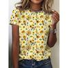 3D Printed Women's Round Neck Short Sleeved T-shirt