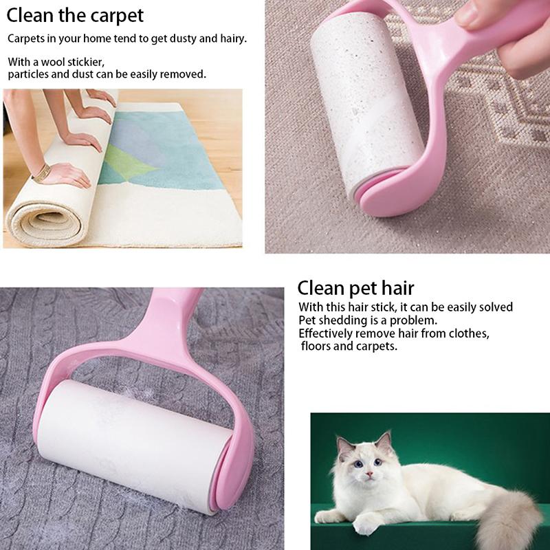 Portable Washable Roll Cleaner Lint Sticky Roll Pet Hair Fluff Dust Remover
