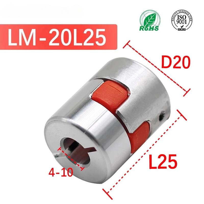1PCS D20L25 5x8mm 3mm 4mm 5mm 6mm 6.35mm 7mm 10mm Plum Coupling spider flexible motor coupler aluminium flexible jaw coupling 3X3