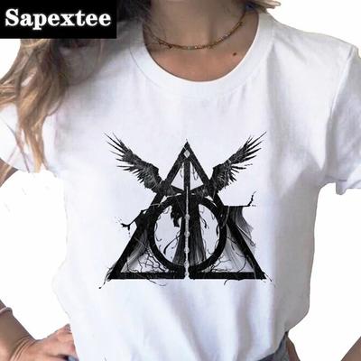 Three Brothers Tale Deathly Hallows FeUnisex T-shirt Zabawny Kobiety Miękki Casual Biały T-shirt Topy, Drop Ship