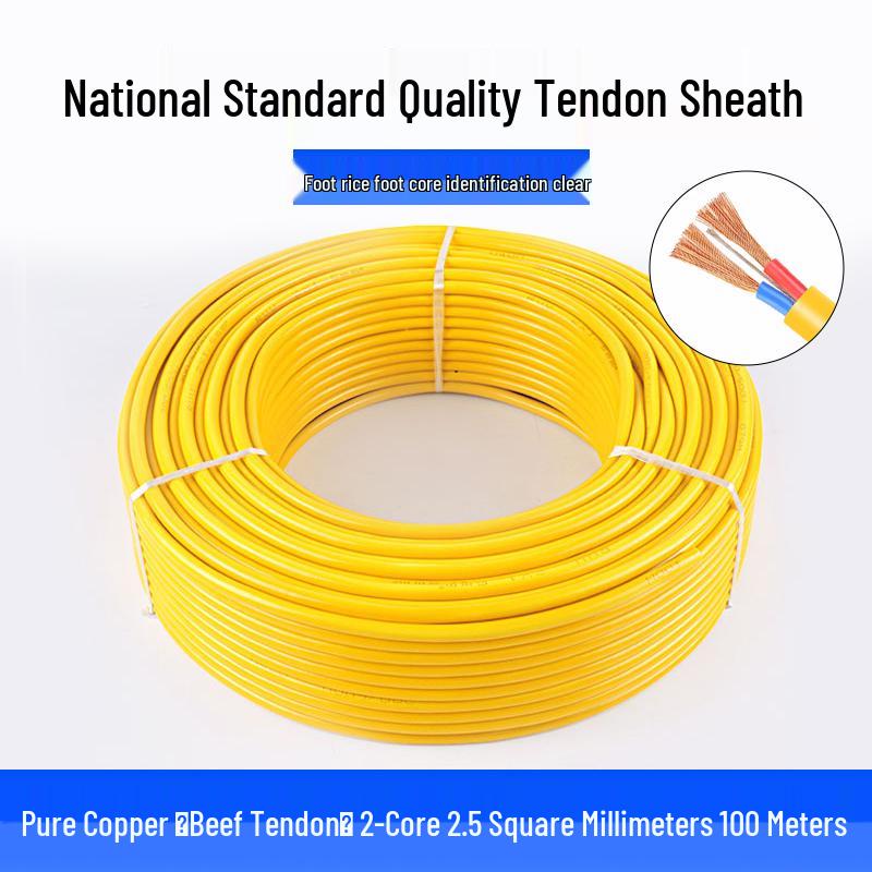 Waterproof Pure Copper 2-Core Soft Sheathed Wire, 1.5/2.5/4 Sq mm, Household & Outdoor Power Cable