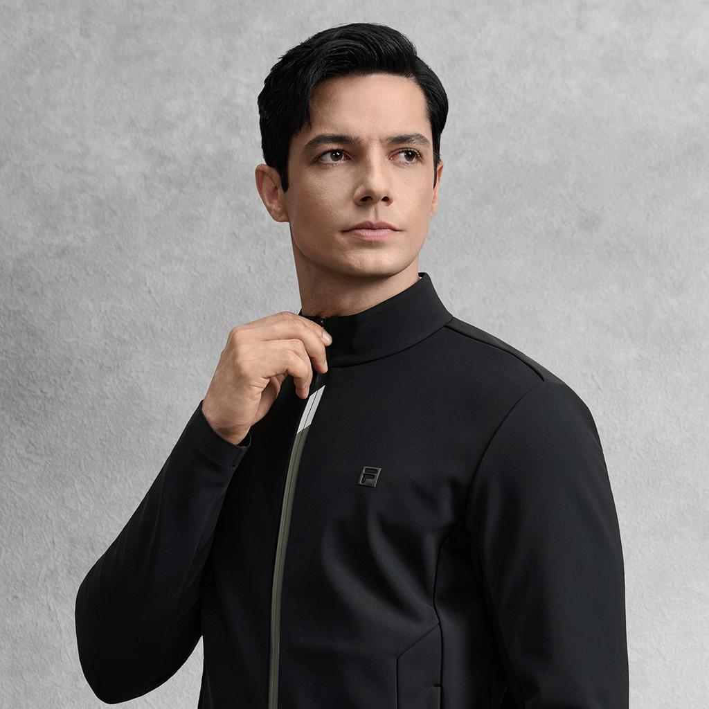 FILA Golf Series Casual Sports Classic Versatile Soft Stand Collar Windproof Standard Jacket Men Jackets A11M545501F-BK