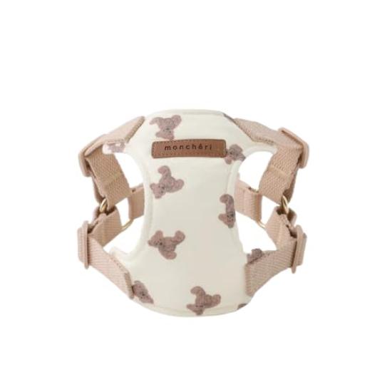 

Шлейка для маленьких и средних собак, регулируемая, легко надевается и снимается одним движением, для прогулок Monchéri [Шлейка-мишка] (S/Слоновая кость) Размер, Прикосновение, Собаки,