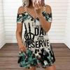 Ladies Thin Strap Plus Size Dress Vintage Floral Pattern Loose Beach Vacation Dress