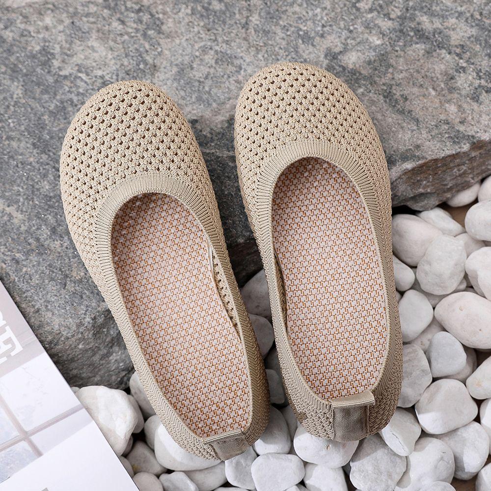 Chaussures d'été en tissu, Maille, Respirantes, Antidérapantes, Sandales décontractées confortables, Chaussures de travail noires