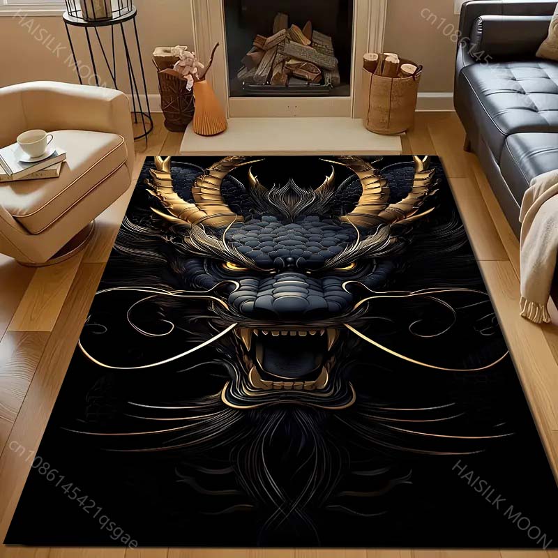 Nuovo sul Tappeto Stampato con il Misterioso Totem del Drago! Tappetino Antiscivolo Isolante Acustico per Ingresso Soggiorno Camera da Letto, Tappeti per Divano