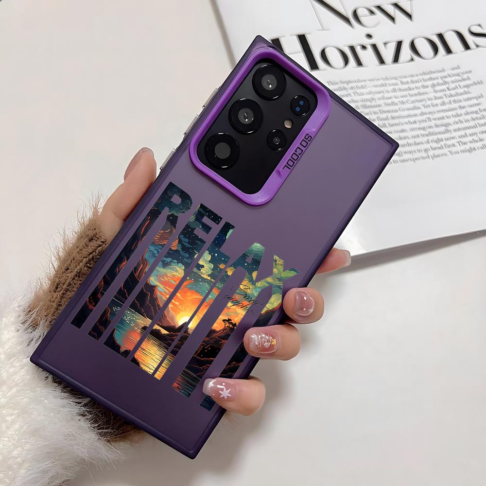 Fashion Landscape Phone Case For Samsung Galaxy S25 Edge S24 S23 S22 S21 S20 Ultra Funda Silicone Silver Cover