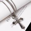 2023 Trendy Titanium Steel Dragon Pendant Necklace - European & American Style Men's Punk Retro Flame Design