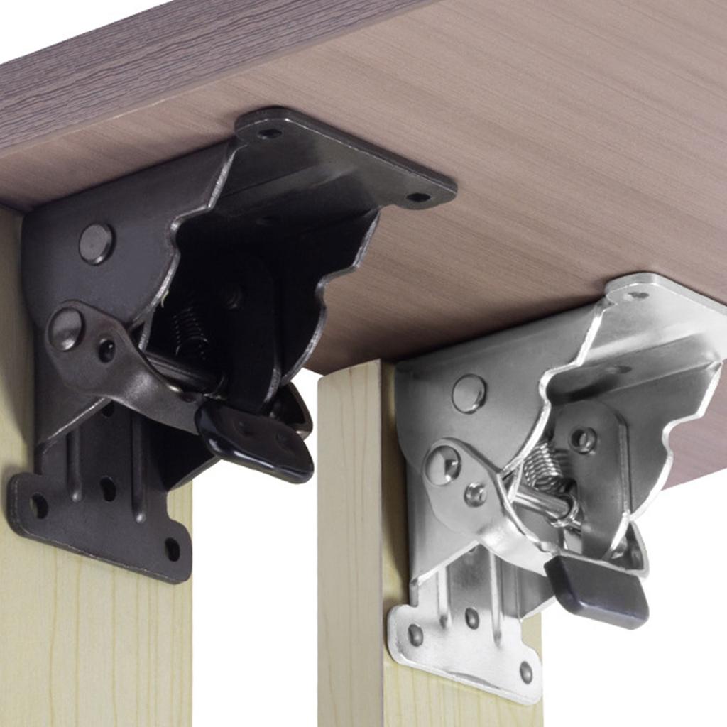 4 Stück 90 Grad Klapptisch Stuhlbein Halterungen Scharnier Selbstverriegelnde Klapphalterung Verlängerungsstützscharniere Einfach zu bedienen
