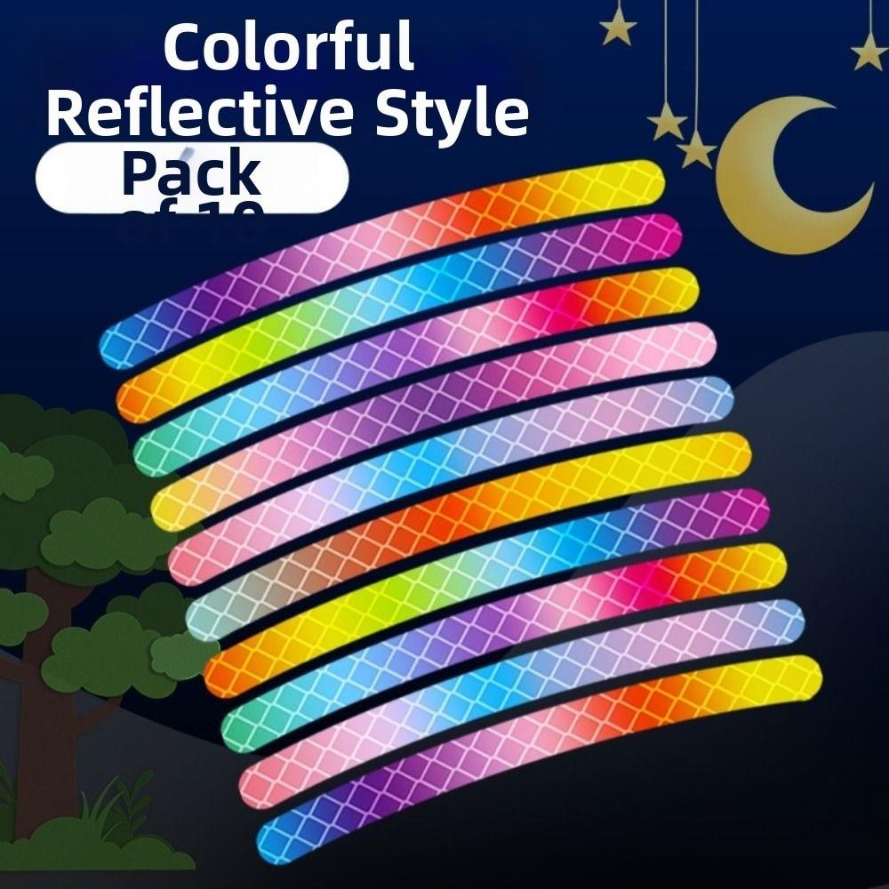 10pcs/set Rainbow Red White Bike Wheels Rainbow Sticker  for Bike