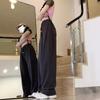 New Gray Casual Sports Pants for Women In Autumn and Summer Draped Straight Long Pants Small-sized Design Trousers