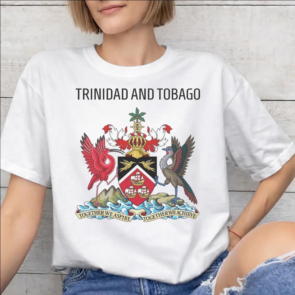 Trinidad and Tobago Flag Football Printed T Shirt Unisex Unisex Cotton Tee Shirt Clothes