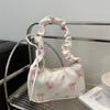 Floral Canvas Drawstring Hobo Bag with Bow