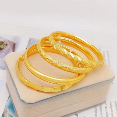 Vergoldetes Messing 6mm Offener Armreif - Glattes Band, Meteoritenschauer Damenarmband, Perfektes Geschenk