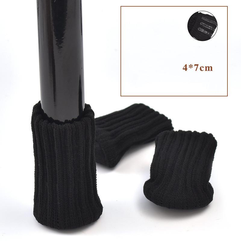 4 pièces/set Chaussettes pour pieds de meubles en tricot silencieuses, haute élasticité, protecteurs de sol avec patins antidérapants, housses épaisses pour pieds de chaise