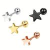 EVISPOL Hypoallergenic Stainless Steel Star Stud Earrings for Women Screw Back Cartilage Tragus Helix Earrings Piercing Jewelry