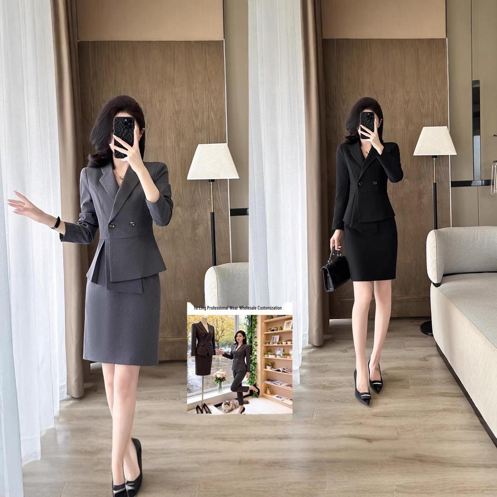 Women's Professional Suit Set: Spring/Autumn Blazer for Elegant Workplace & Interviews