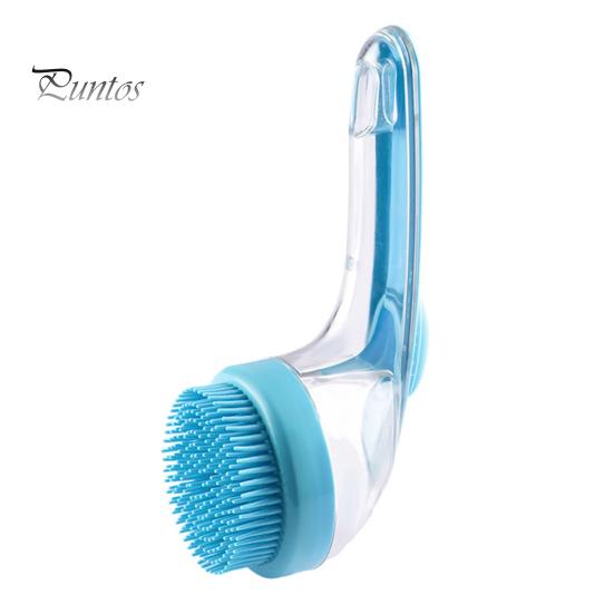 

Щетка для купания домашних животных Мягкая силиконовая головка щетки с отверстием для подвешивания Щетка для кошек и собак Эргономичная ручка Расческа для собак синий