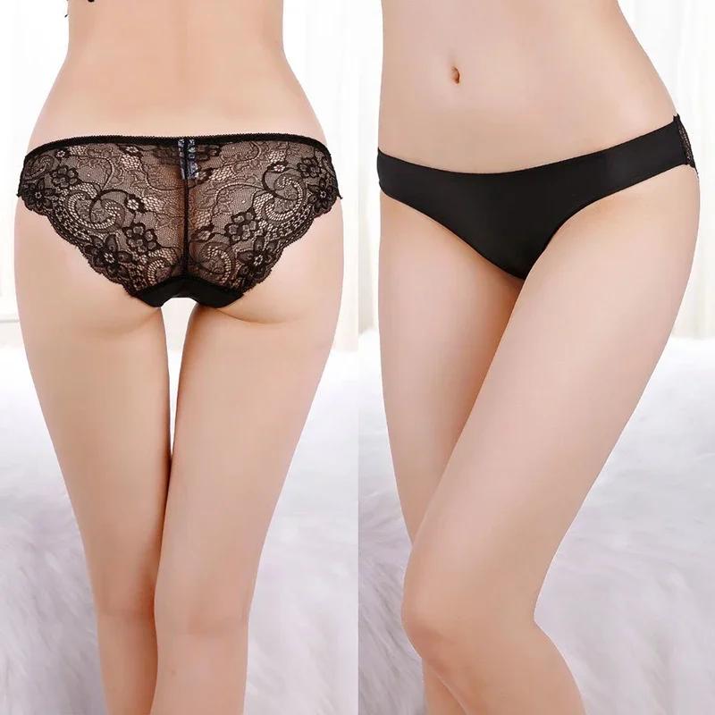 Women's Seamless Underwear Leopard Intimate Women Sexy Lace Black Floral Panties Seamless Panty 3 Pcs/set