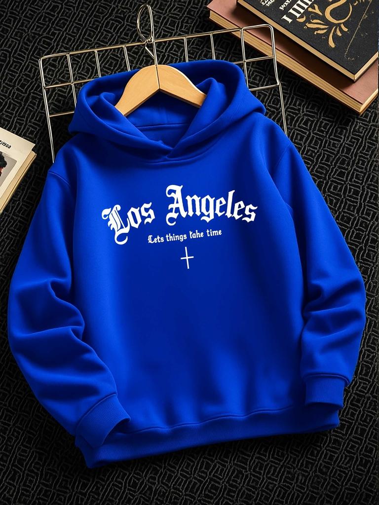 Los Angeles Herbst/Winter Modisches Lässiges Sweatshirt für Jungen, Sportlicher Hoodie, Trendiger Print Outdoor Lässig Weihnachtsgeschenk