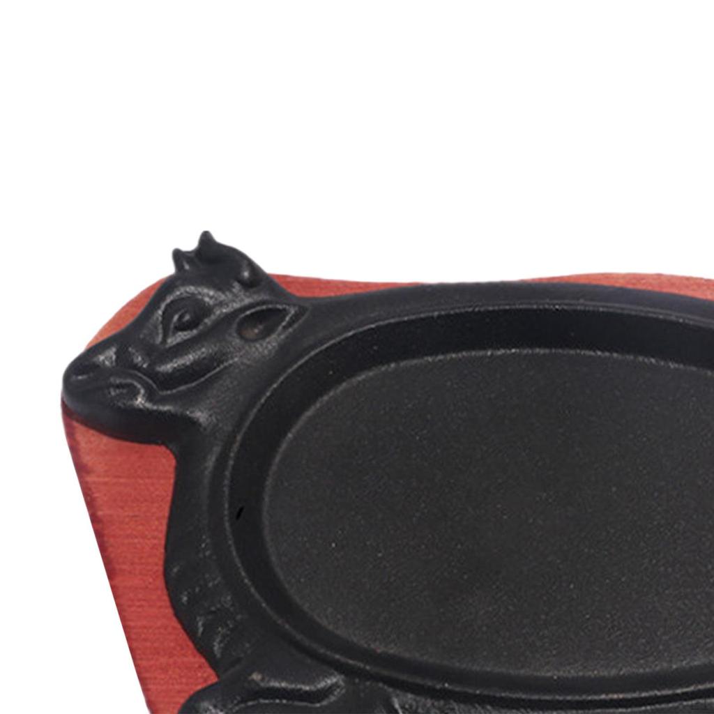 BBQ Frying Pan Steak Plate Sizzle Griddle Griddles Cookware Cow Shaped Non Stick Skillet for Kitchen