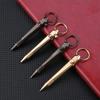 Mini Brass Pen Portable Cylindrical Bolt Ballpoint Pen Key pendant Business Signature Stationery Pen EDC Outdoors Writing Tools