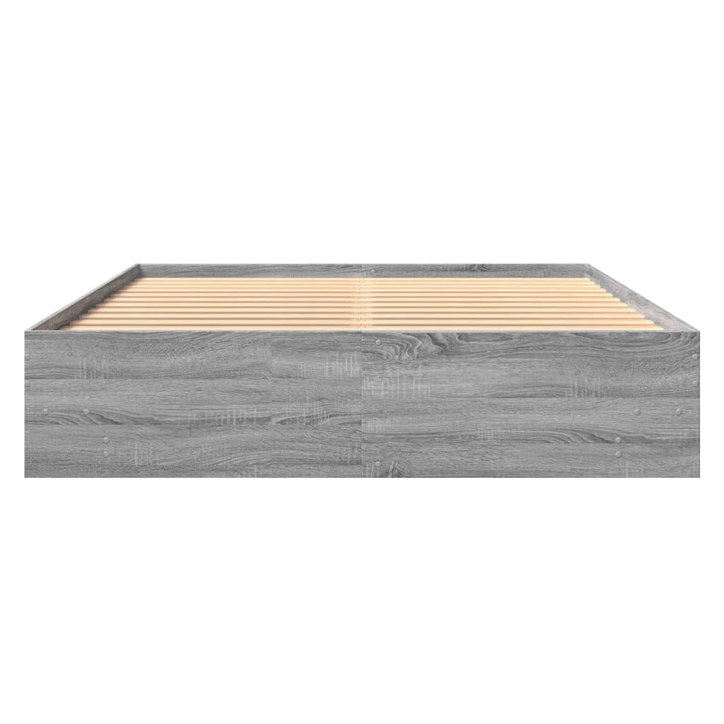 Bed Frame Gray Sonoma 150x200 cm Particleboard
