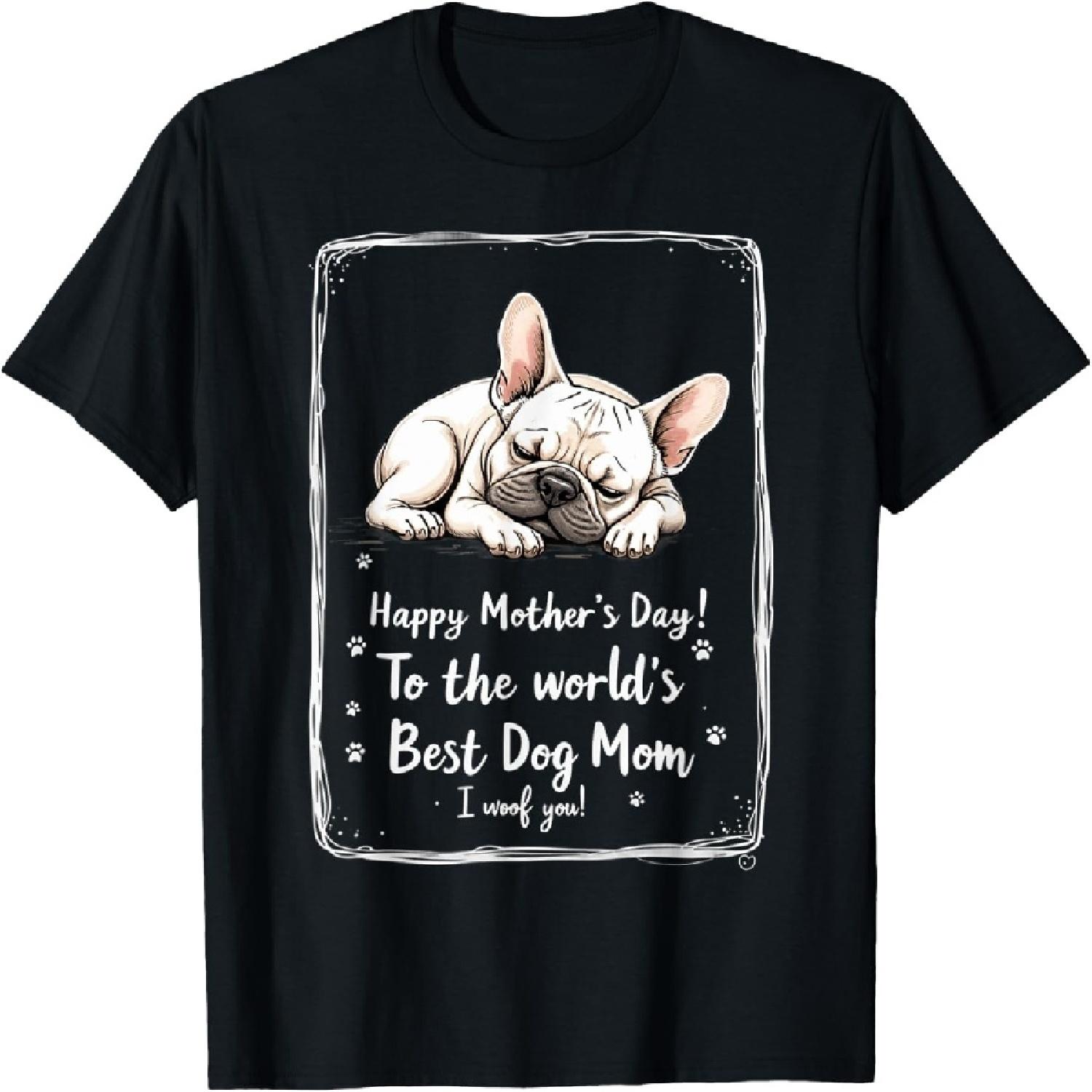 

Happy Mother s Day To The World s Best Dog Mom I Woof You T-Shirt XXXXXL чёрный