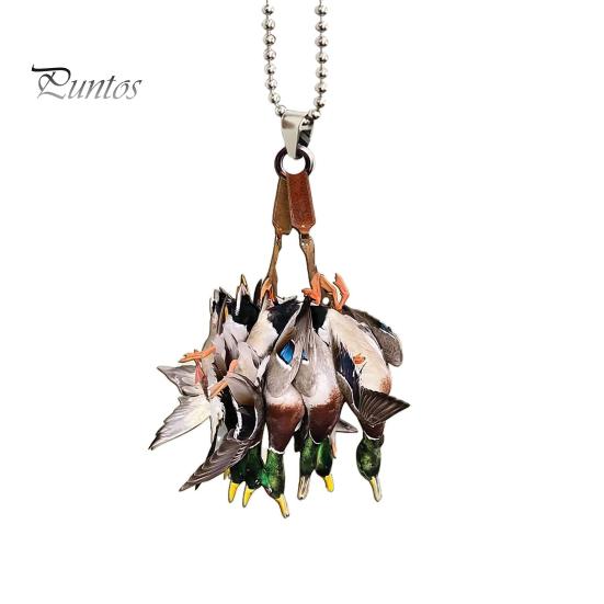 

Подвеска в виде утки кряквы 2D, плоский акриловый олень, подвесное украшение, легко повесить на рождественскую елку, украшение для зеркала заднего вида автомобиля, рюкзак A