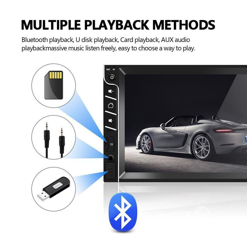 2Din Car Player 7 Inch HD Touch Screen MP5 Multimedia Player Digital Radio FM Bluetooth Auto Player Support Mirrorlink Rear View AUX USB SD