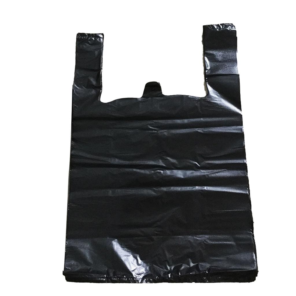 50 szt. worków na śmieci czarny worek na śmieci zagęszczony PE duża pojemność typu kamizelka worek na śmieci do domu