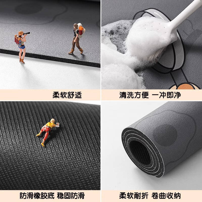 3D Floral Bathroom Floor Mat Household Floor Mat Absorbent Quick Drying Anti Slip Mat