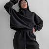 Frühlingsverkauf Neue Damenmode Lässig Locker Reißverschluss Kapuzenpullover Set 2 Teile