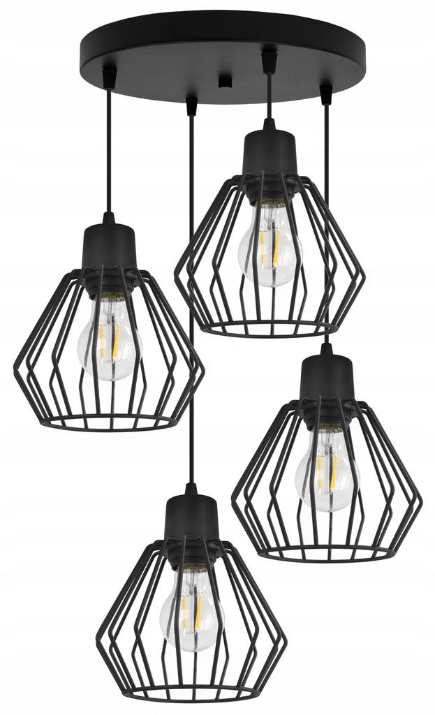 Hanging Lamp, Ceiling Chandelier, Wire Shade, Led