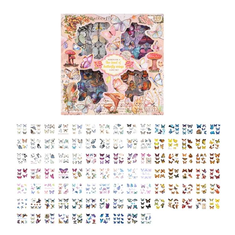 100x/Set PVC Stickers Asthetic Stickers Cartoon Stickers Waterproof Stickers Self-Adhesive Stickers for Scrapbooking 1
