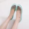 2025 Crystal Jelly Sandals for Women Transparent Hollow-Out Flat Shoes,Breathable Summer Slippers with Gem Decor